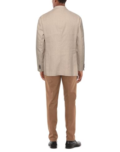 Man Blazer Beige Size 38 Cotton, Linen, Elastane