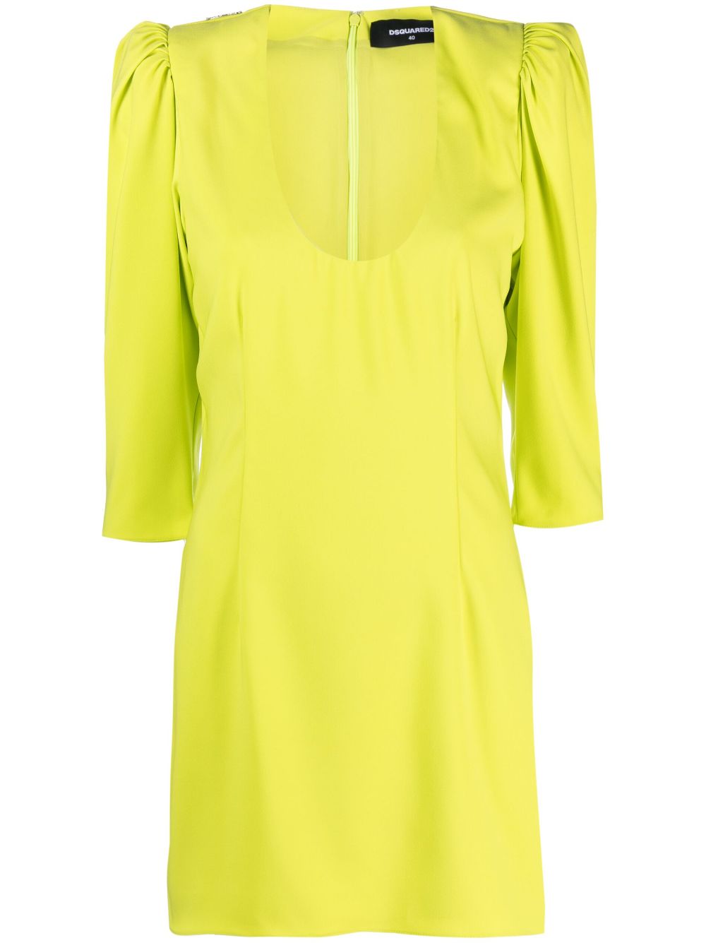 Puff-sleeve mini dress - Green