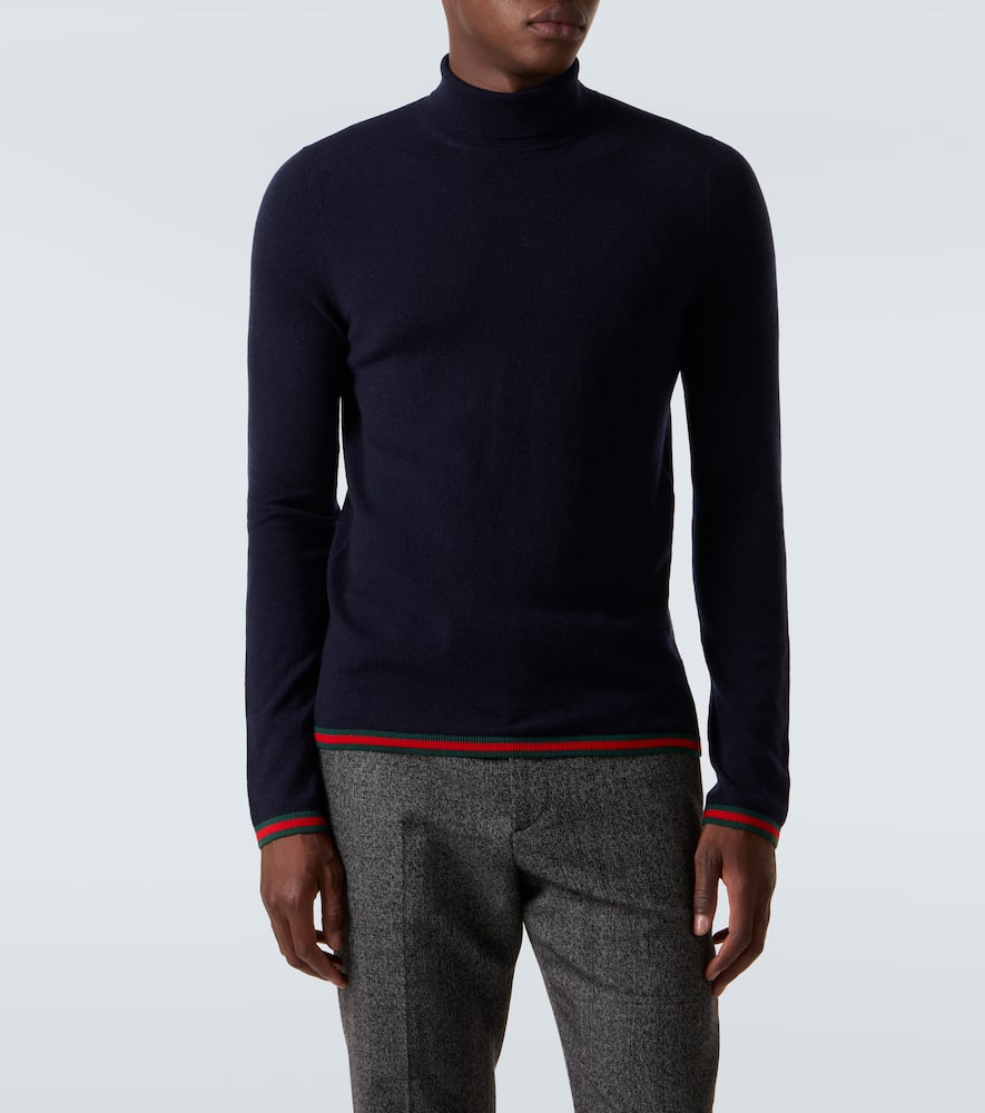 Webstripe cashmere turtleneck sweater