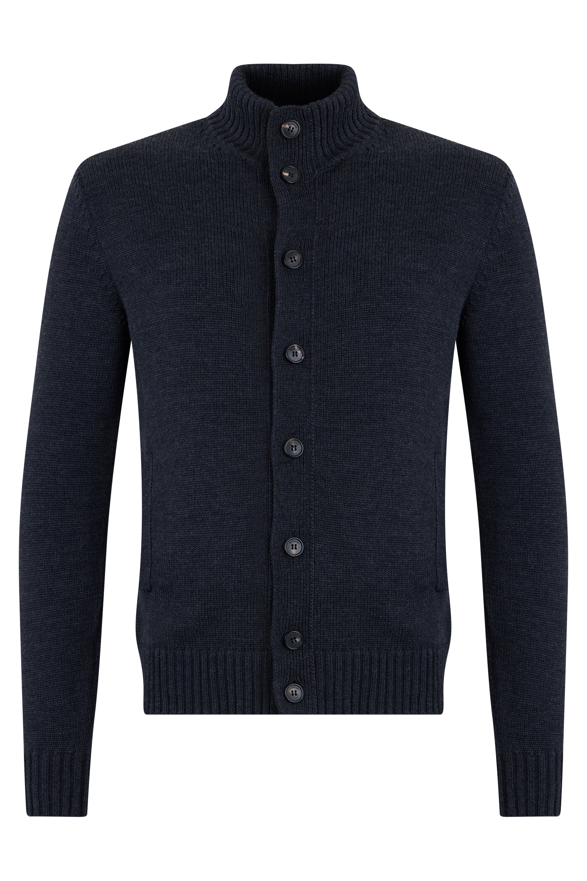 Virgin Wool Cardigan — Black