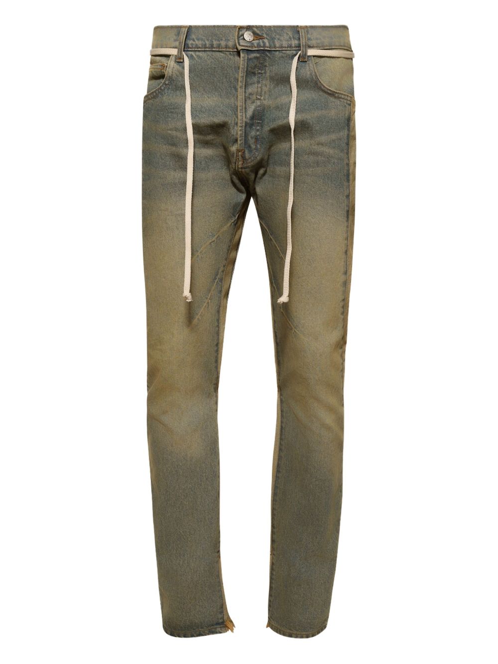 Distressed drawstring jeans - Blue