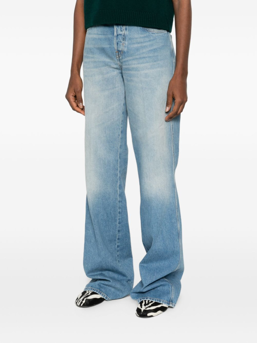Gucci - mid rise flare trousers belt loop design