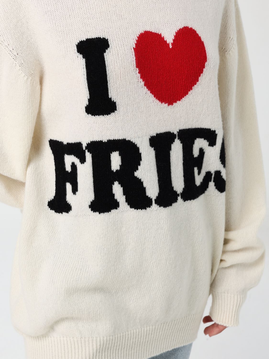 Intarsia-slogan sweater - Neutrals