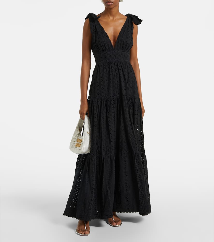 Cara tiered cotton maxi dress