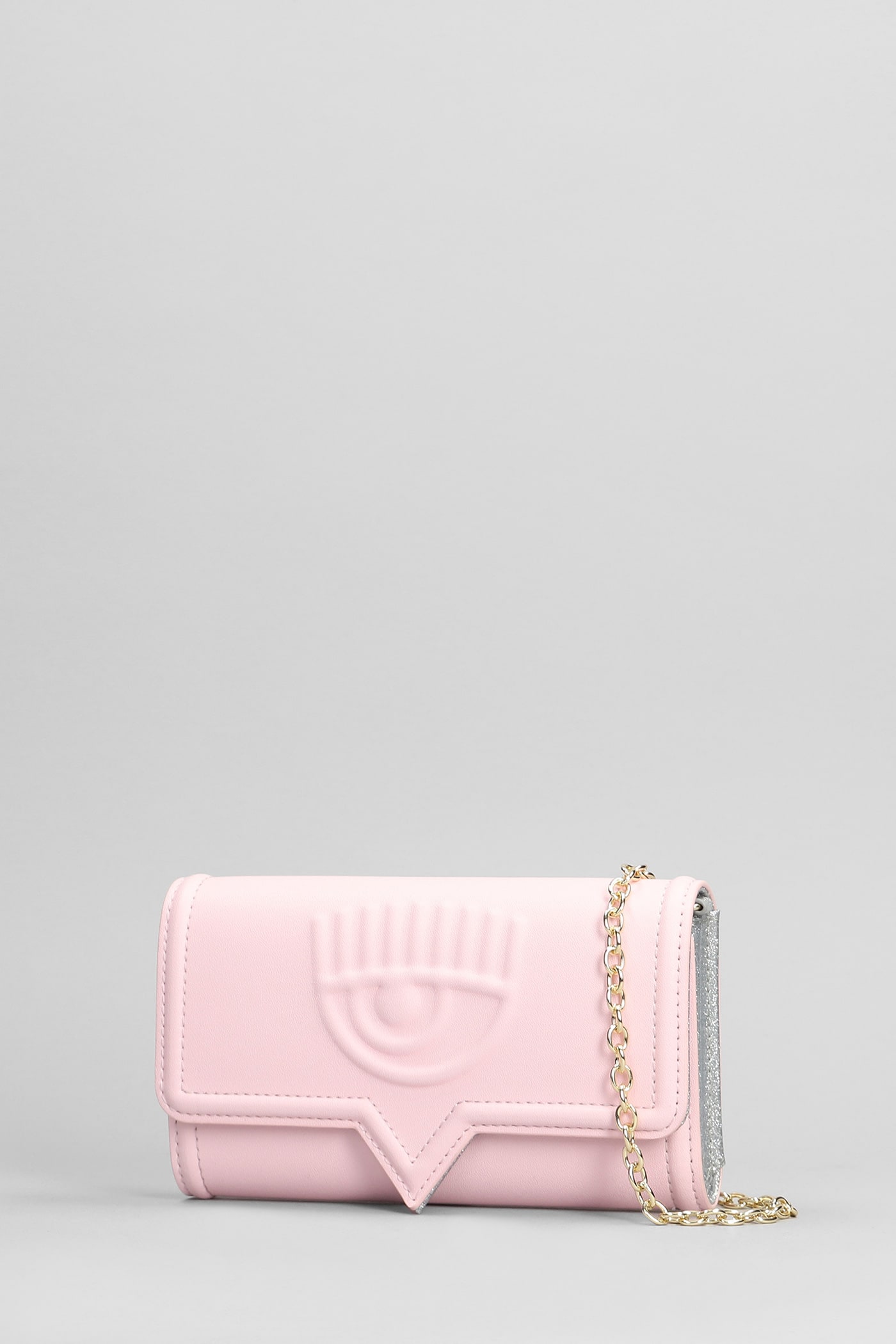 Clutch In Rose-pink Faux Leather