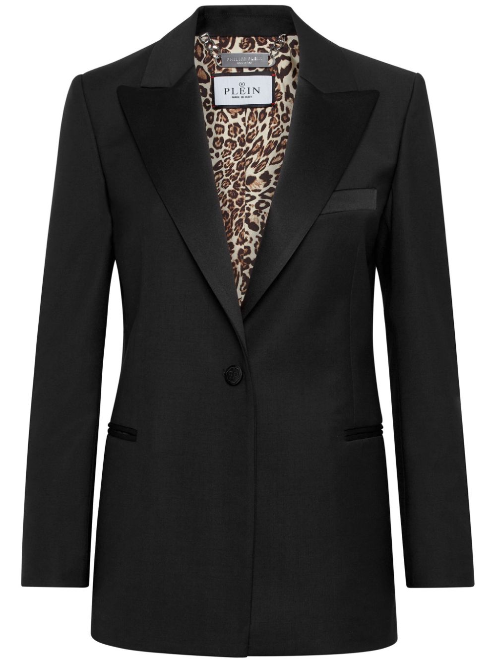 Peak-lapels single-breasted blazer - Black