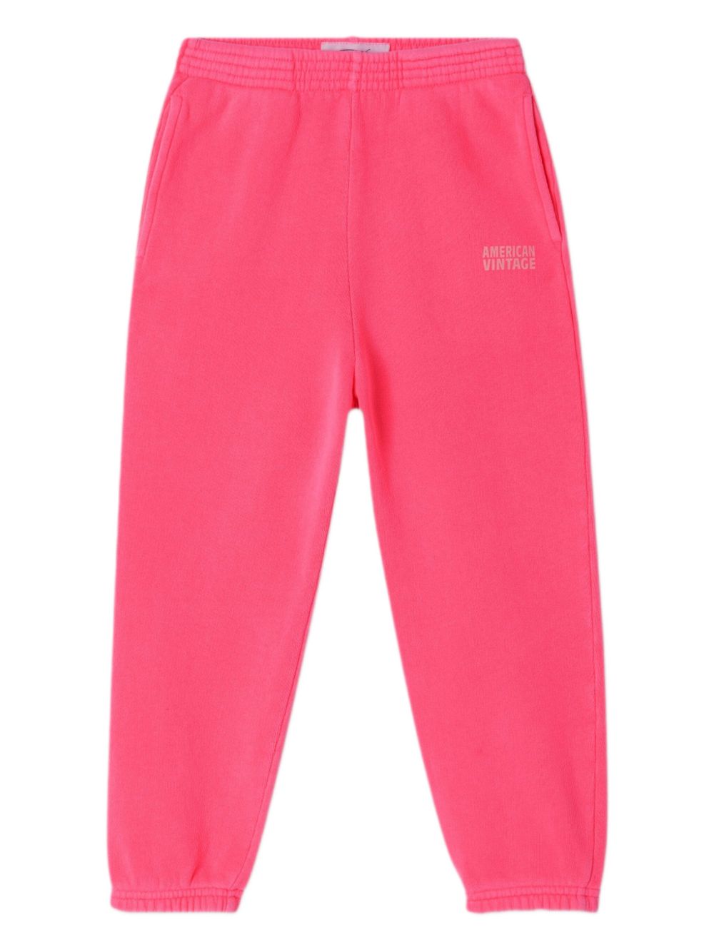 American Vintage Kids logo-print track pants - FLUORESCENT HORTENSIA