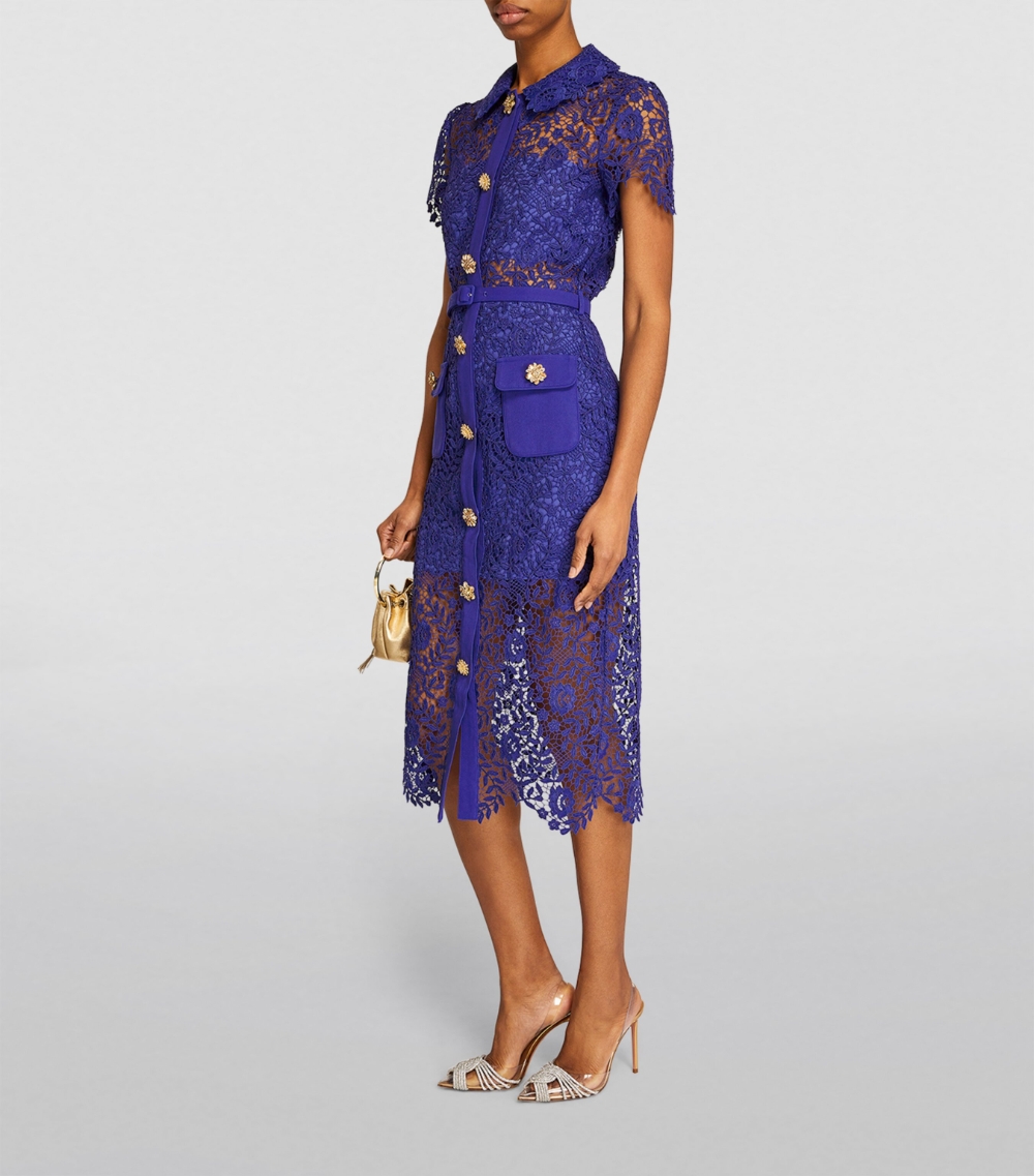 Lace Belted Midi Dress
