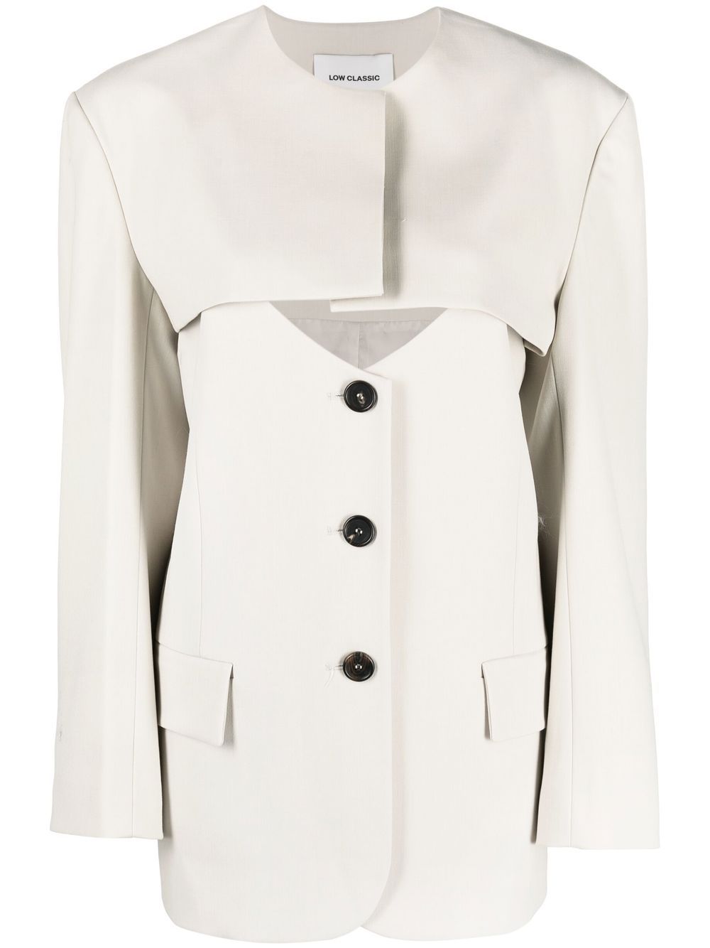 Cut-out buttoned jacket - Grey