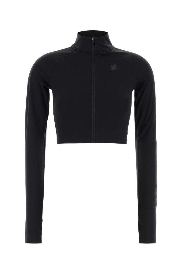 Burberry - stretch nylon cropped sweatshirt high neck