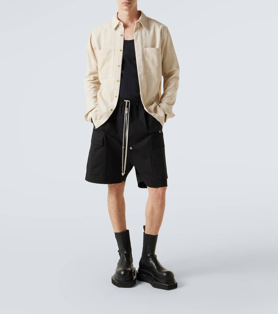 Cotton and linen corduroy overshirt