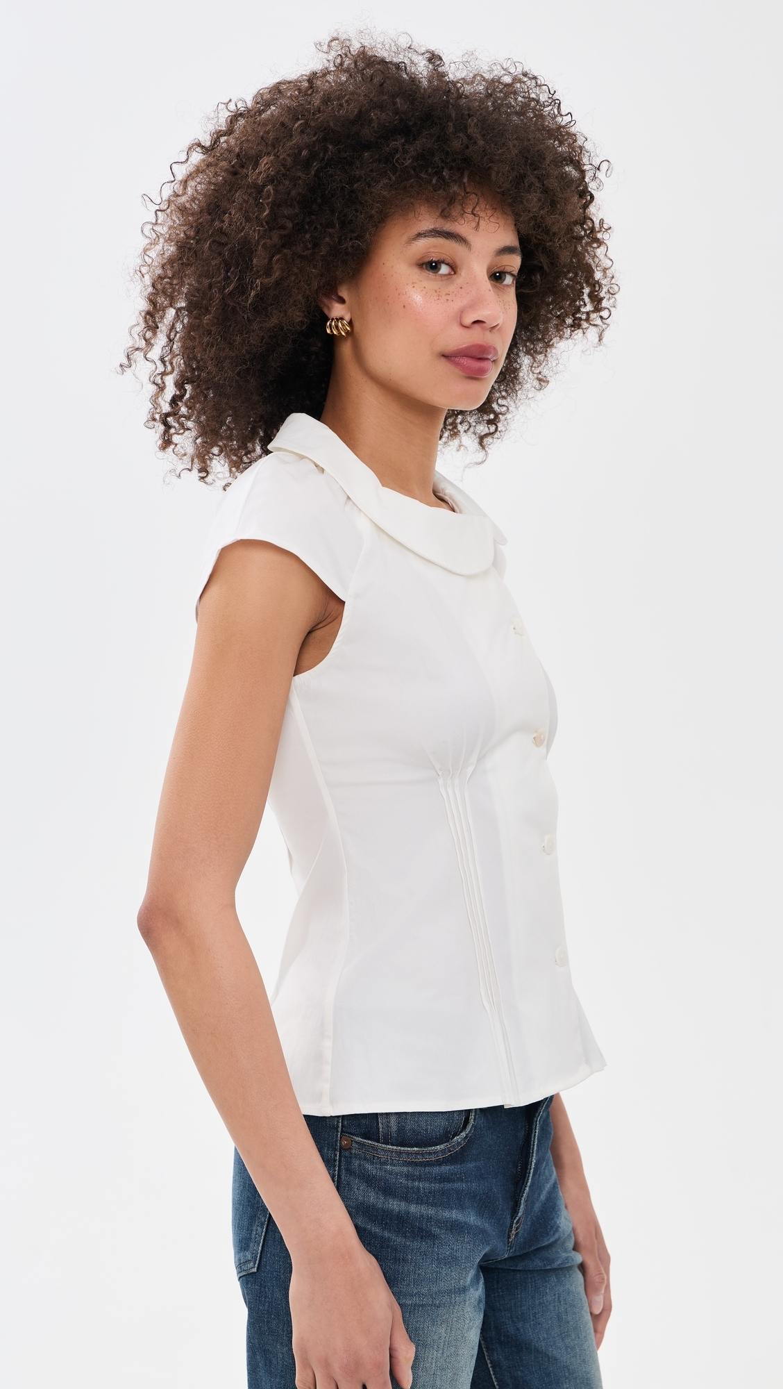 Missy Asymmetric Blouse Porcelain