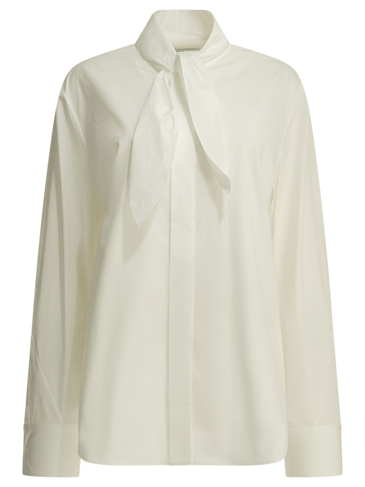 Cocoon Wrap-Sleeve Casual Shirt with Bow Collar