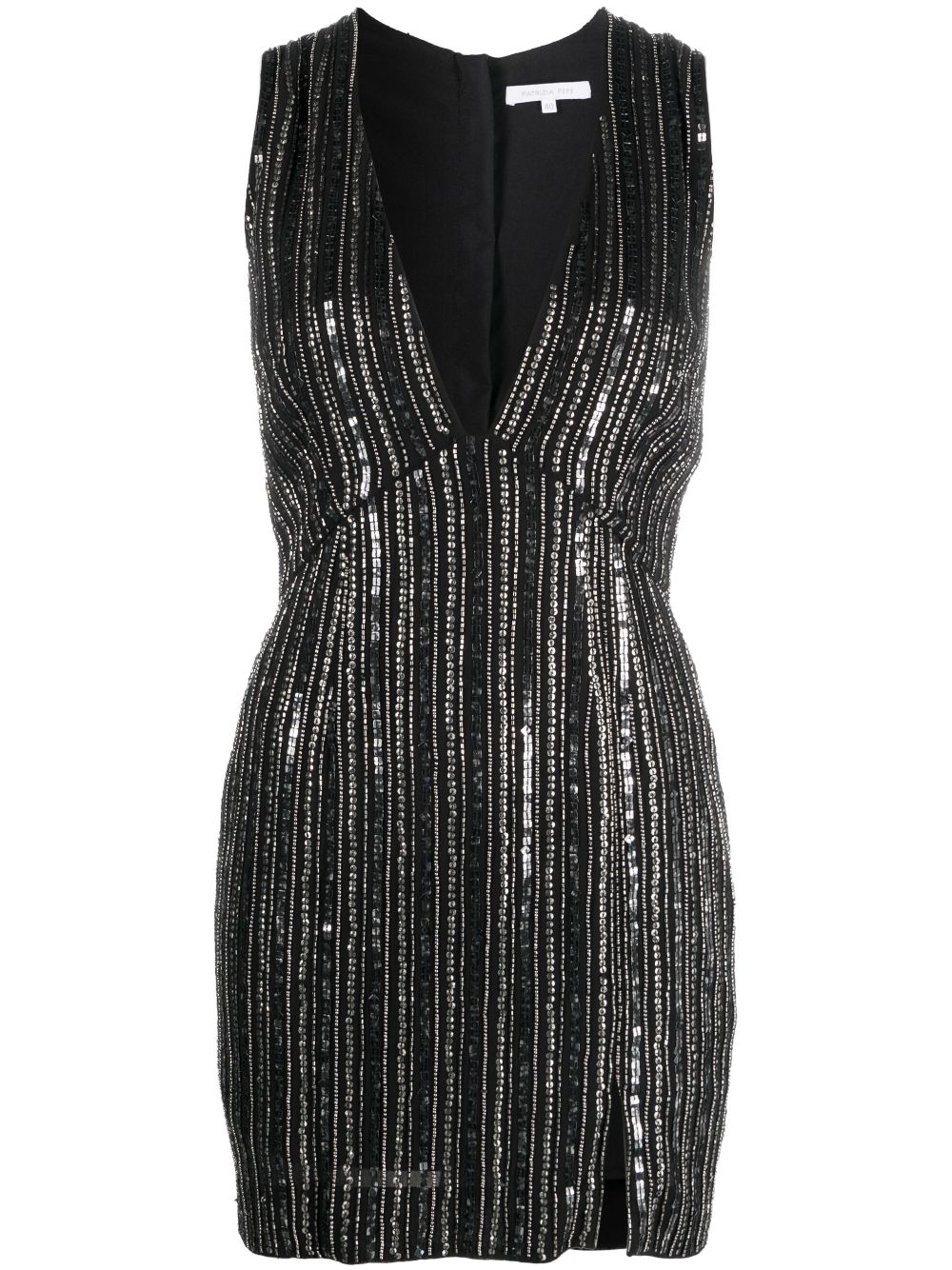 Sequin-embellished V-neck minidress - Black