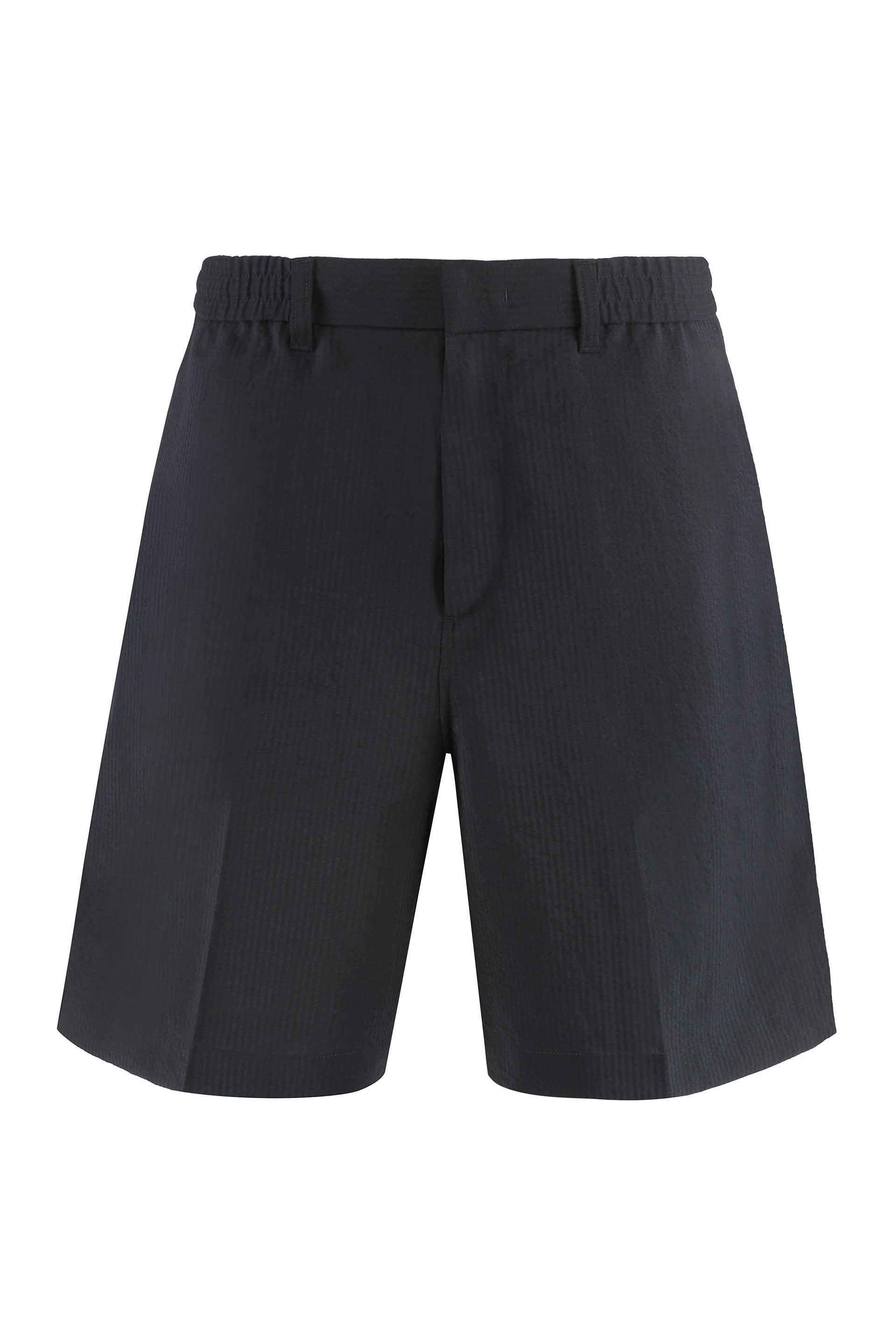 Techno Fabric Bermuda Shorts with Side and Back Pockets