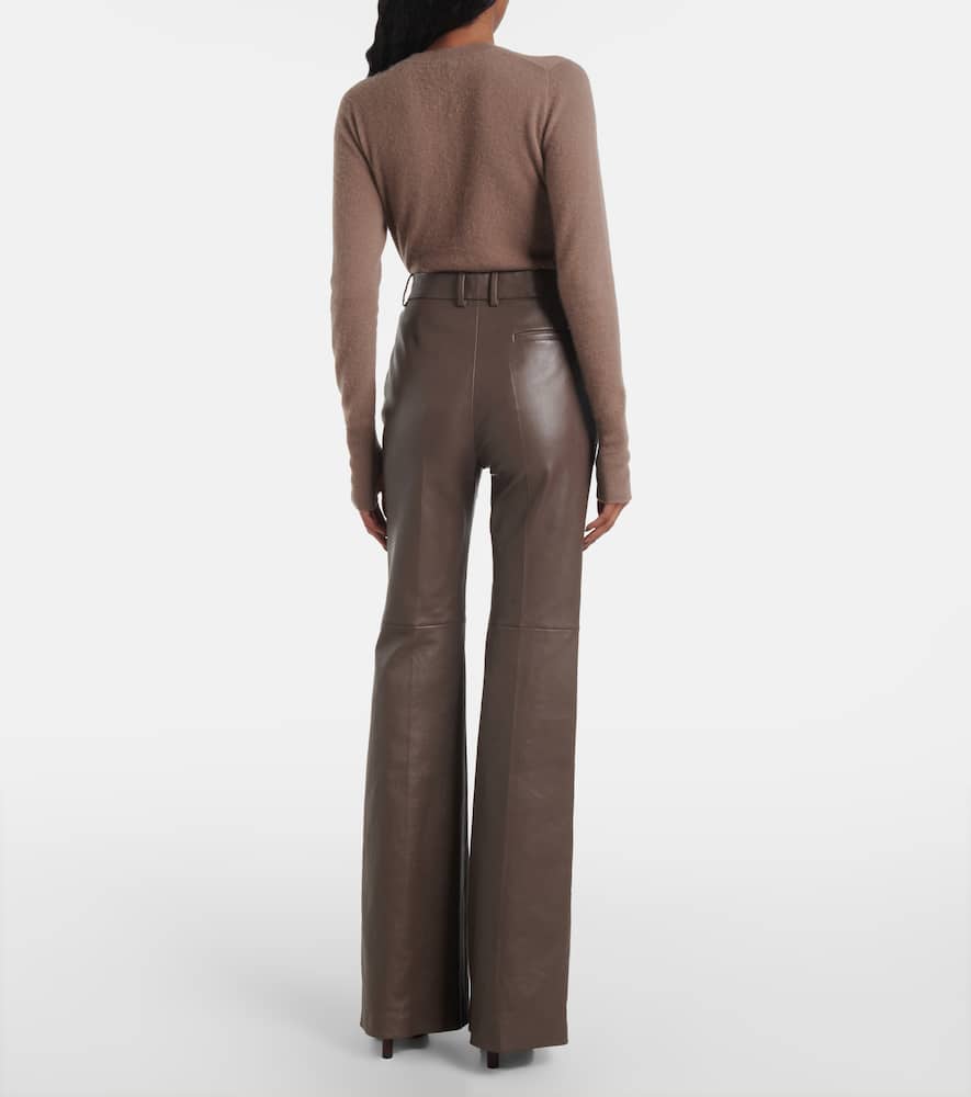 Tafira mid-rise leather flared pants