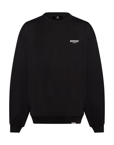 Man Sweatshirt Black Size S Cotton