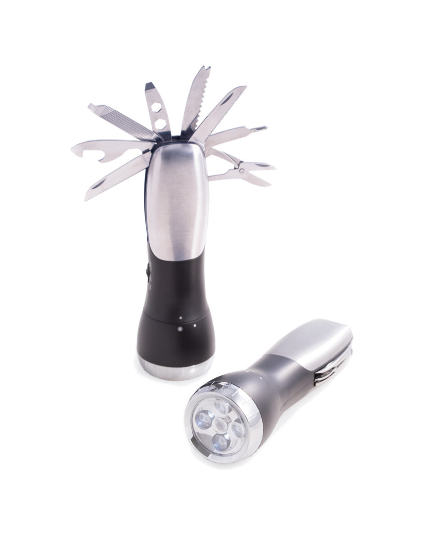Multifunctional Brushed Stainless Steel Flash Light