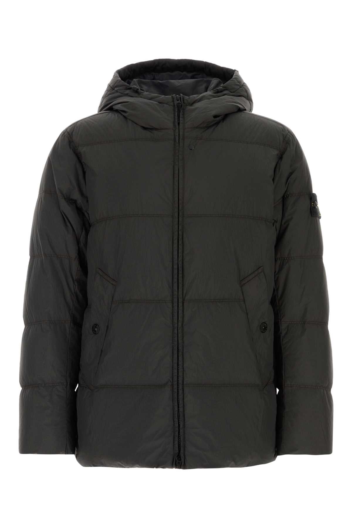 Quilted Nylon Down Jacket — Gray