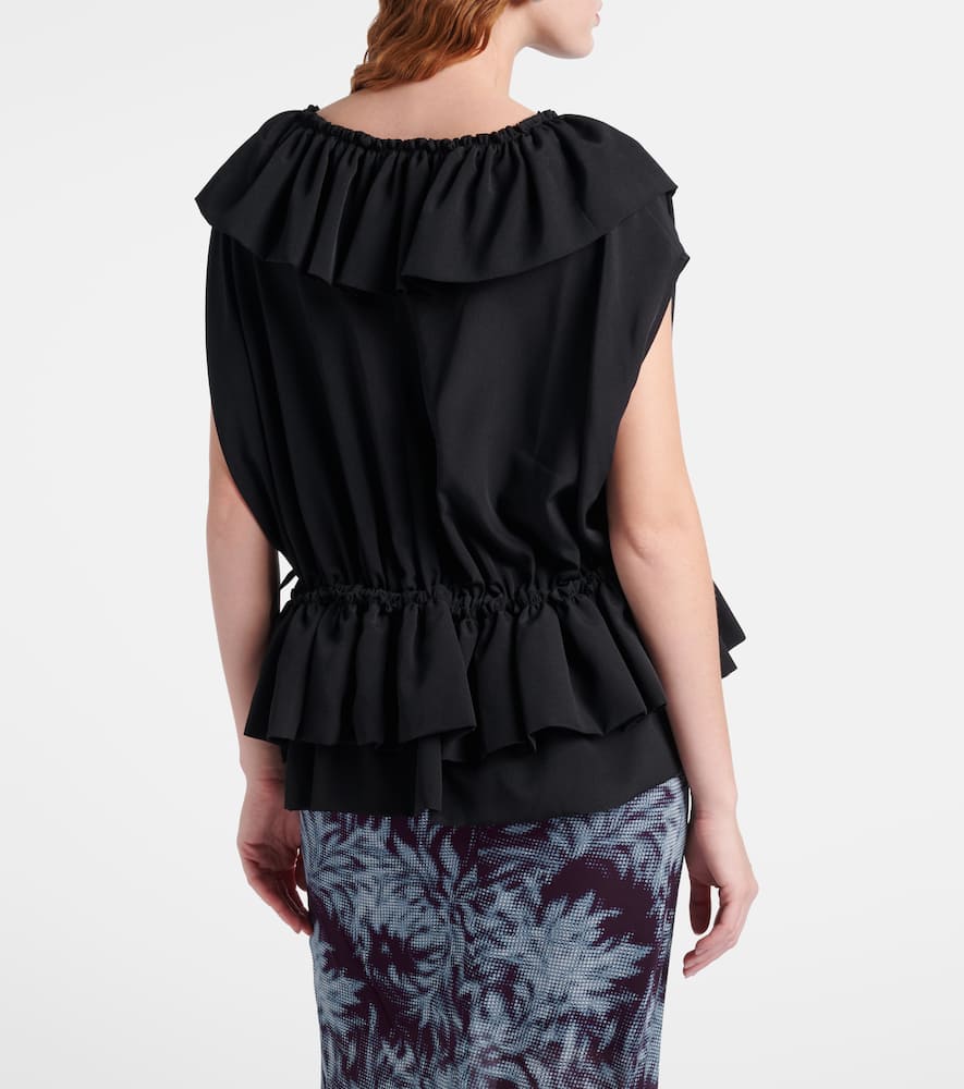 Ruffled jersey top