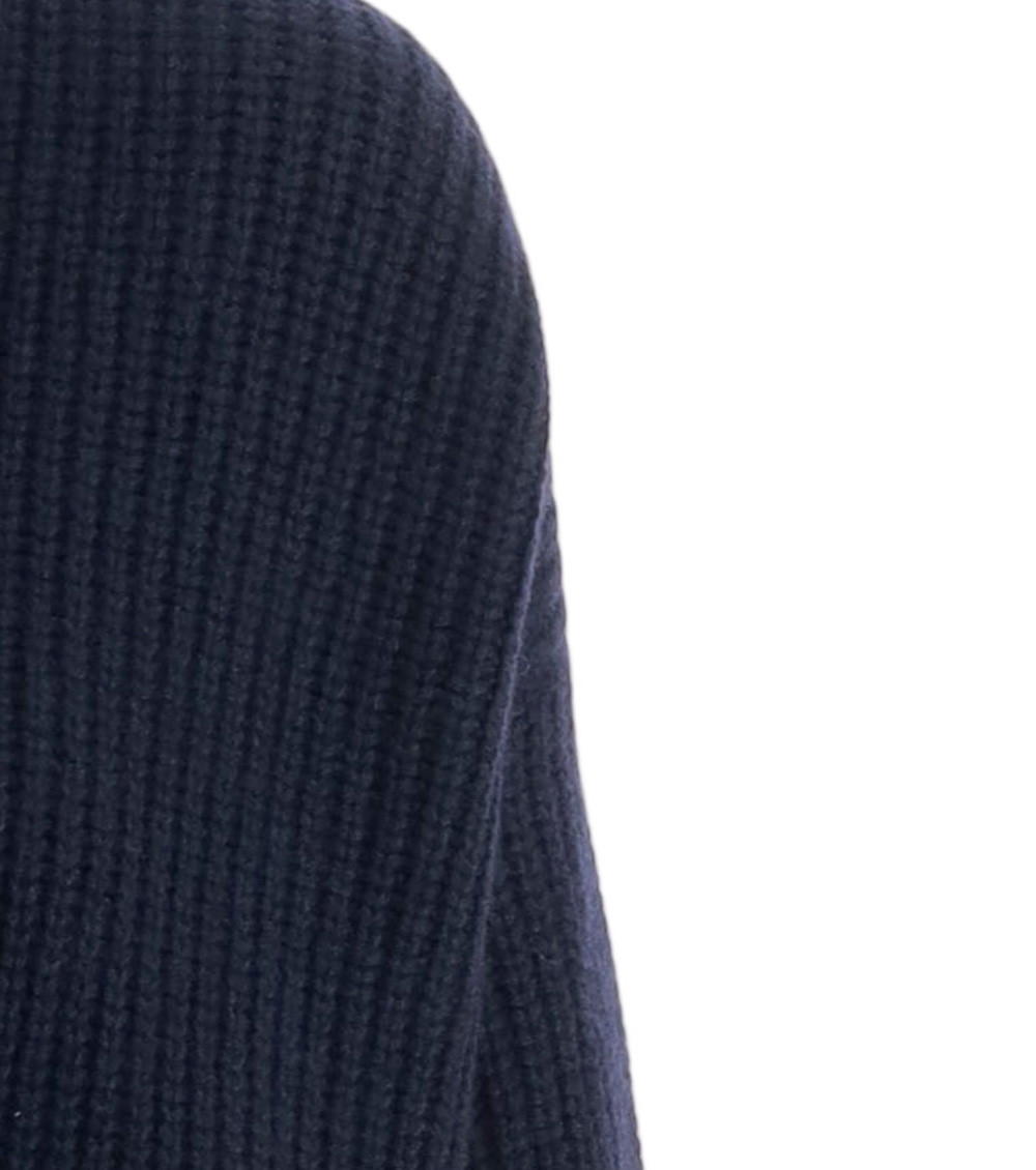 Cashmere Cardigan With Ribbed Knit