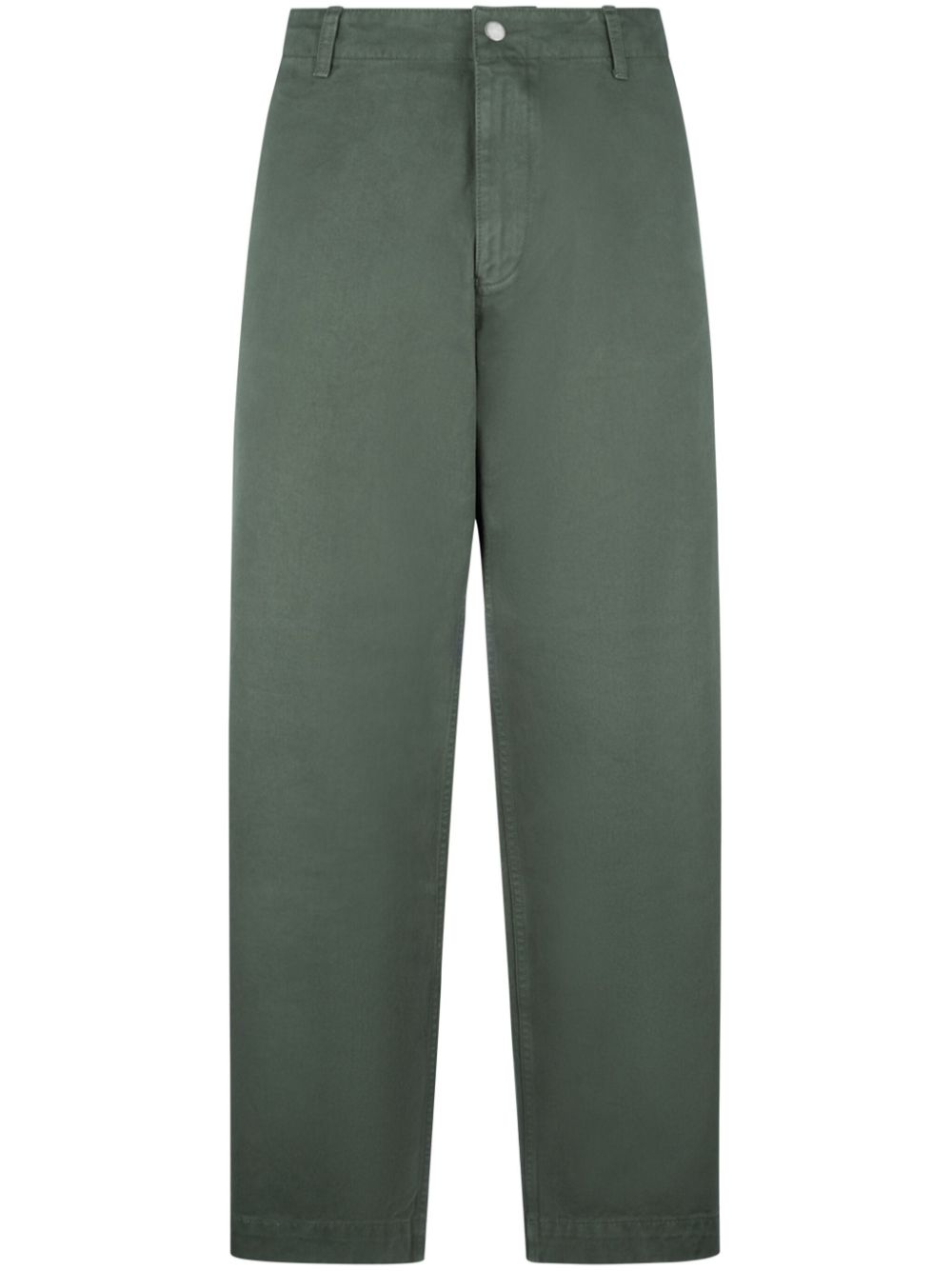 Straight-leg cotton trousers - White