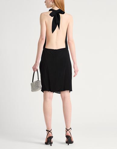 Woman Mini dress Black Size 10 Acrylic, Silk, Elastane