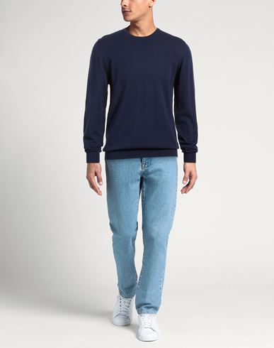 Man Sweater Midnight blue Size XL Cotton