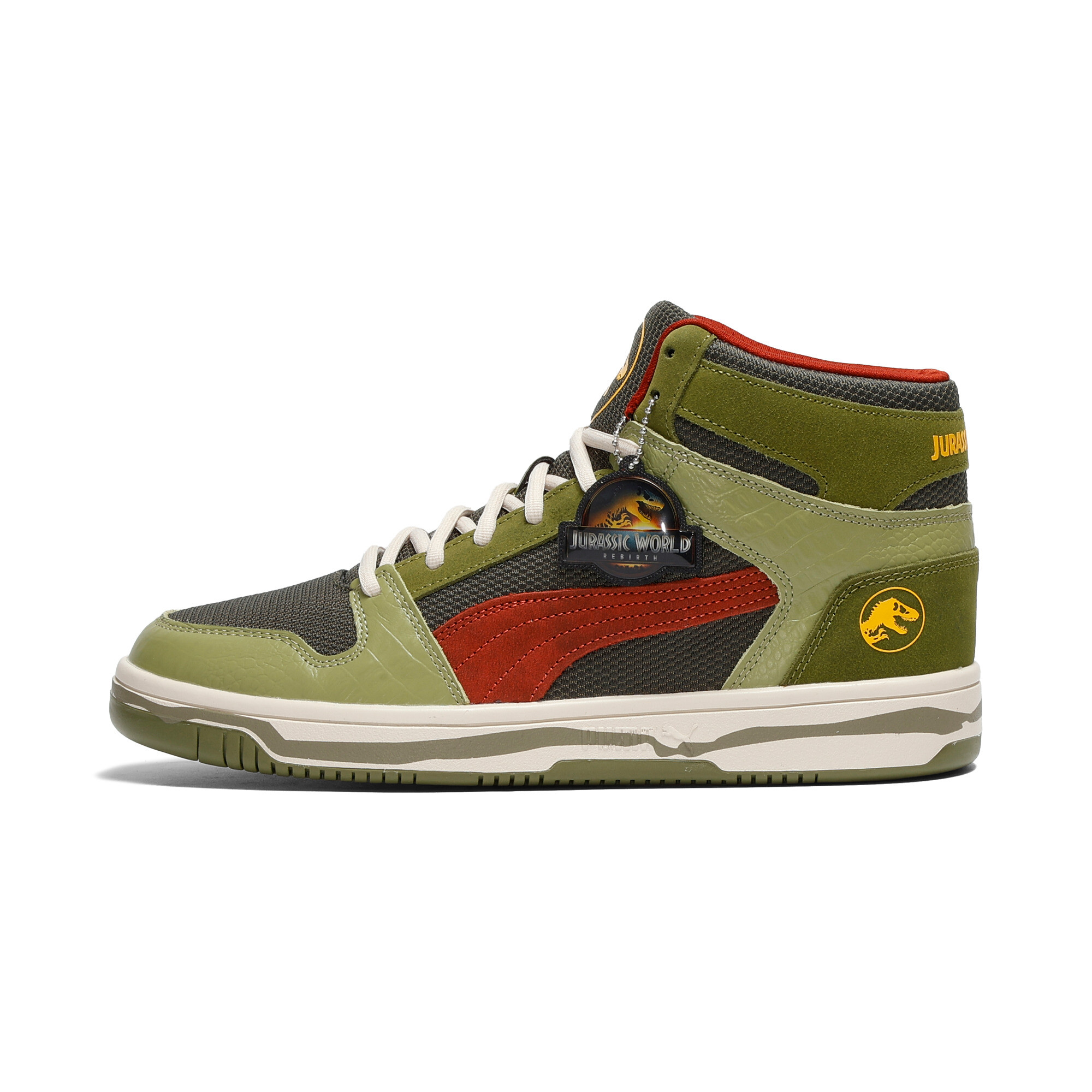 PUMA x JURASSIC WORLD Rebound Layup Men's Mid-Top Sneakers in Green