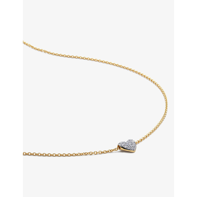 Womens Yellow Gold Heart 18ct Yellow Gold-plated Vermeil Sterling-silver and 2.4ct Pendant Necklace 1 Size