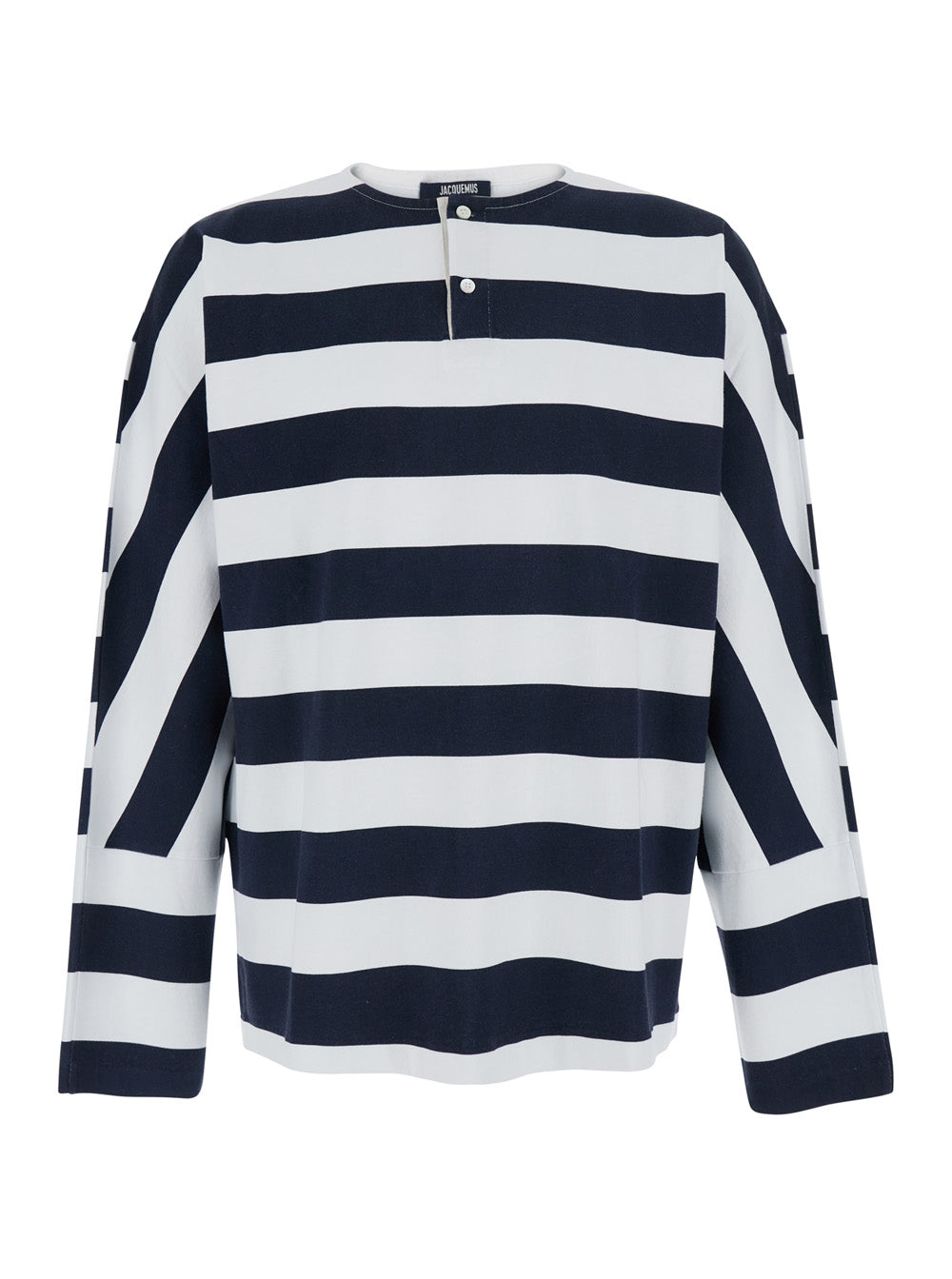 Striped Cotton T-Shirt — Navy