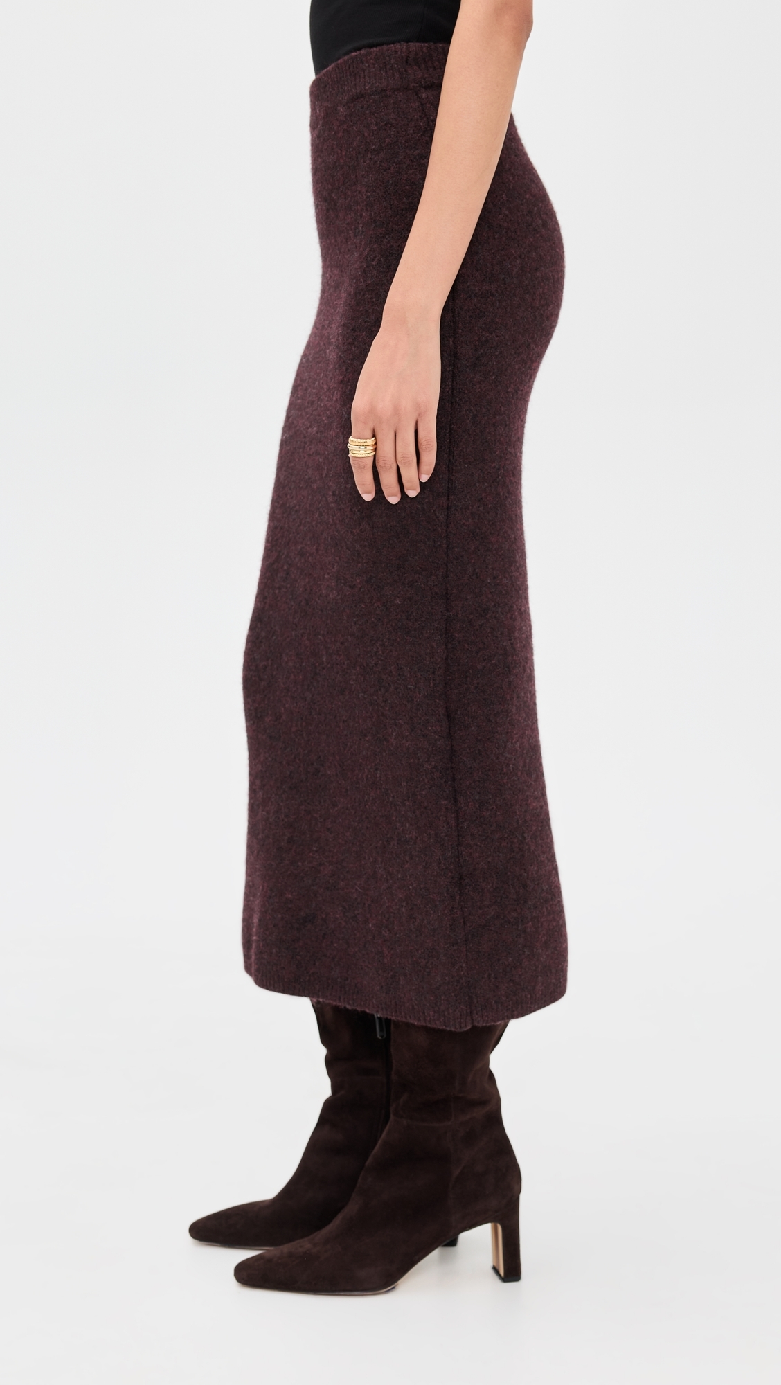 Ines Knit Midi Skirt Chocolate