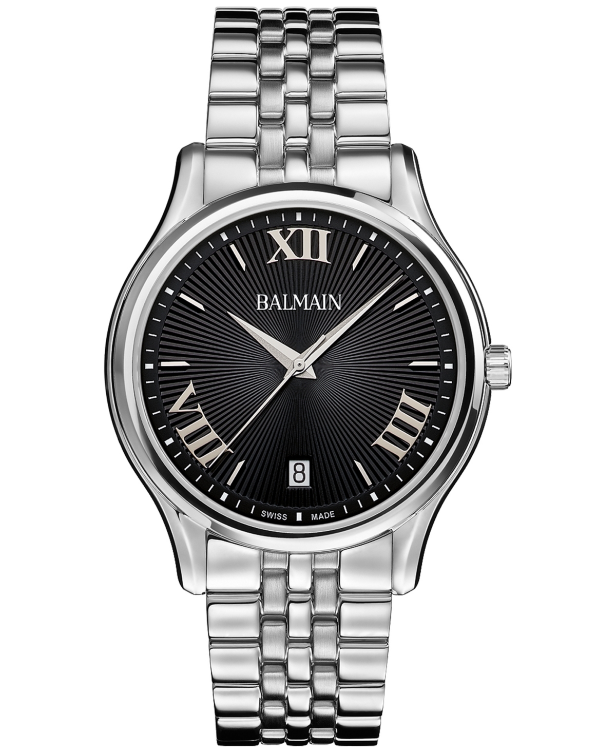 Men's Swiss Beleganza Stainless Steel Bracelet Watch 40mm - Black