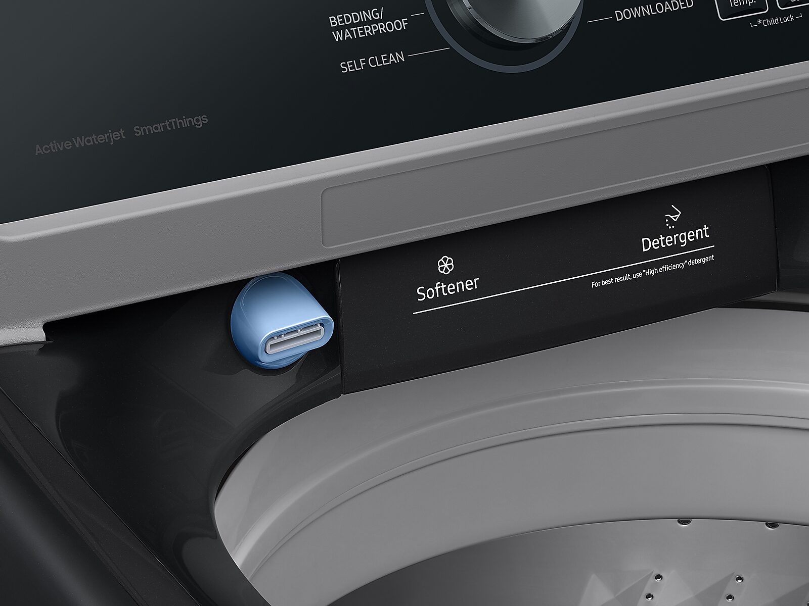 4.6 cu. ft. Large Capacity Smart Top Load Washer with ActiveWave™ Agitator and Active WaterJet in Brushed Black(WA46CG3505AVA4)