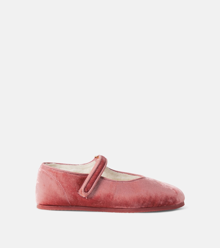 Ellaro velvet Mary Jane flats