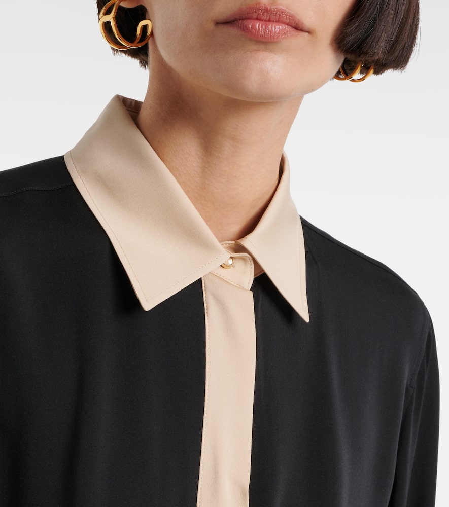 Max Mara Pio high-rise silk charmeuse wide-leg pants