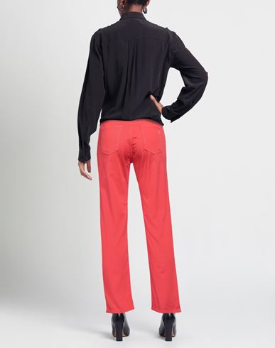 Woman Pants Tomato red Size 26 Cotton, Elastane