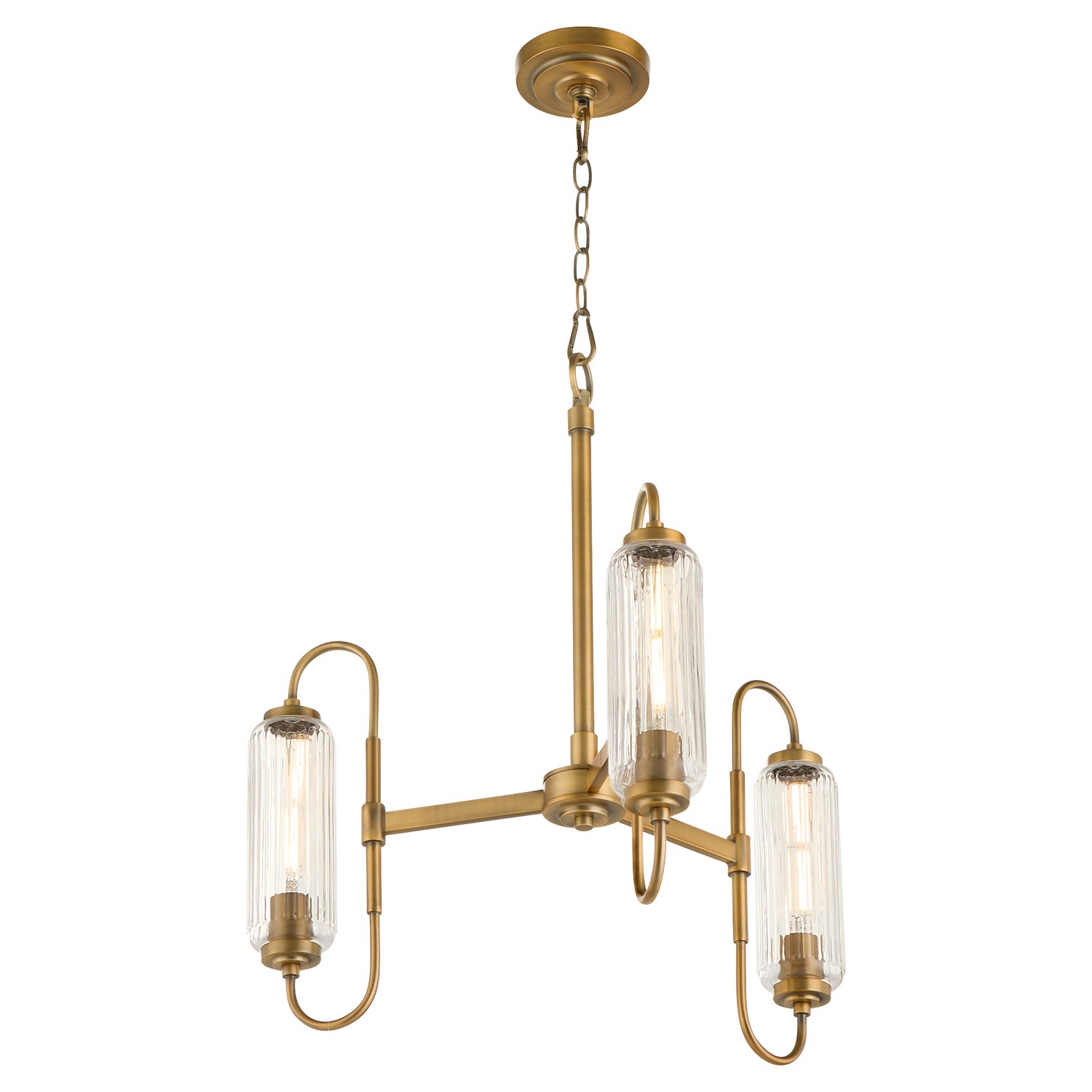 Brushed Brass Chandelier from the Whitmire Collection
