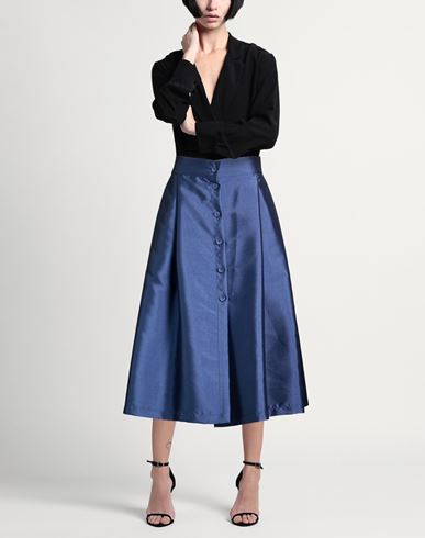 Woman Midi skirt Blue Size M Polyester
