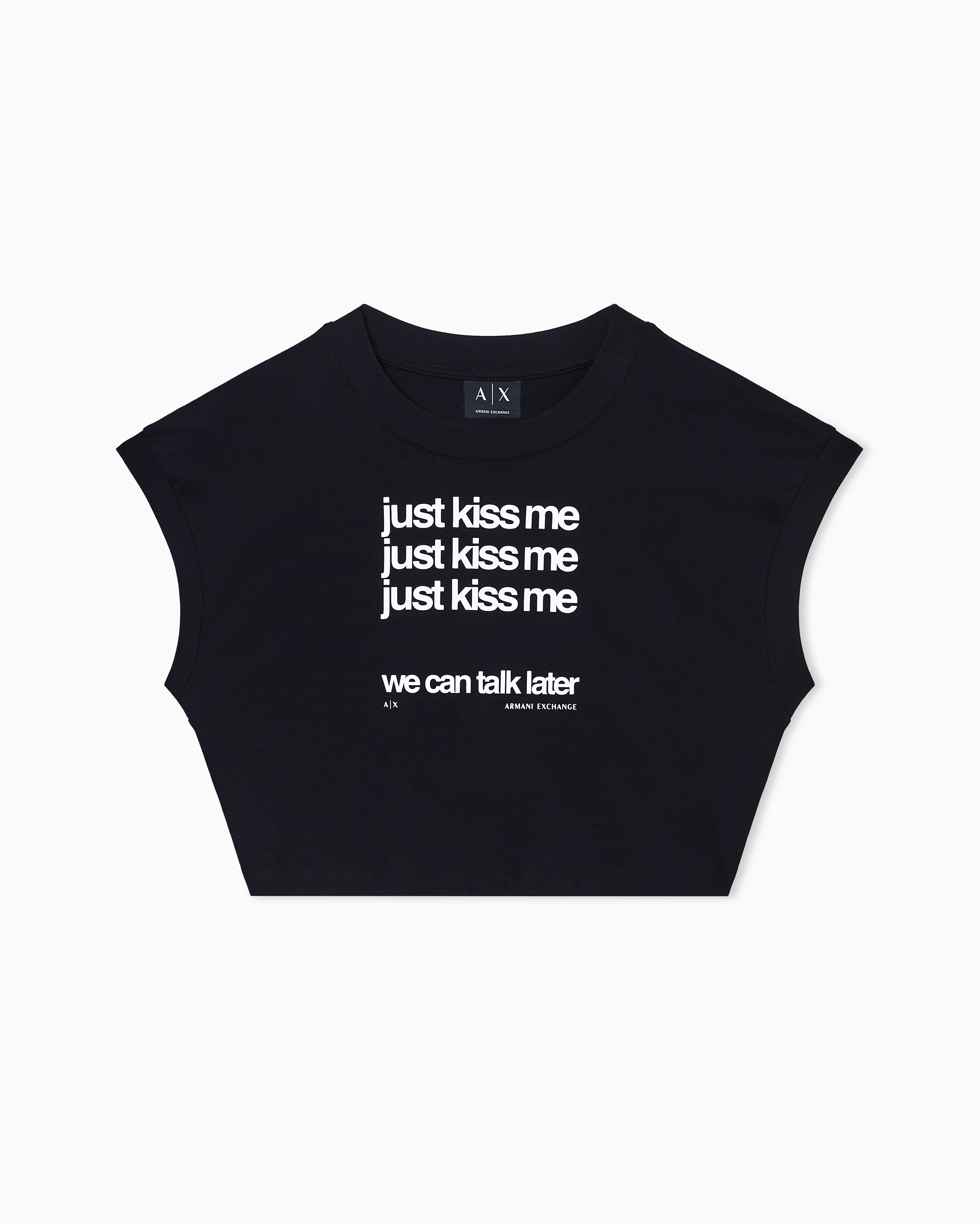 Heavy cotton jersey crop top T-shirt