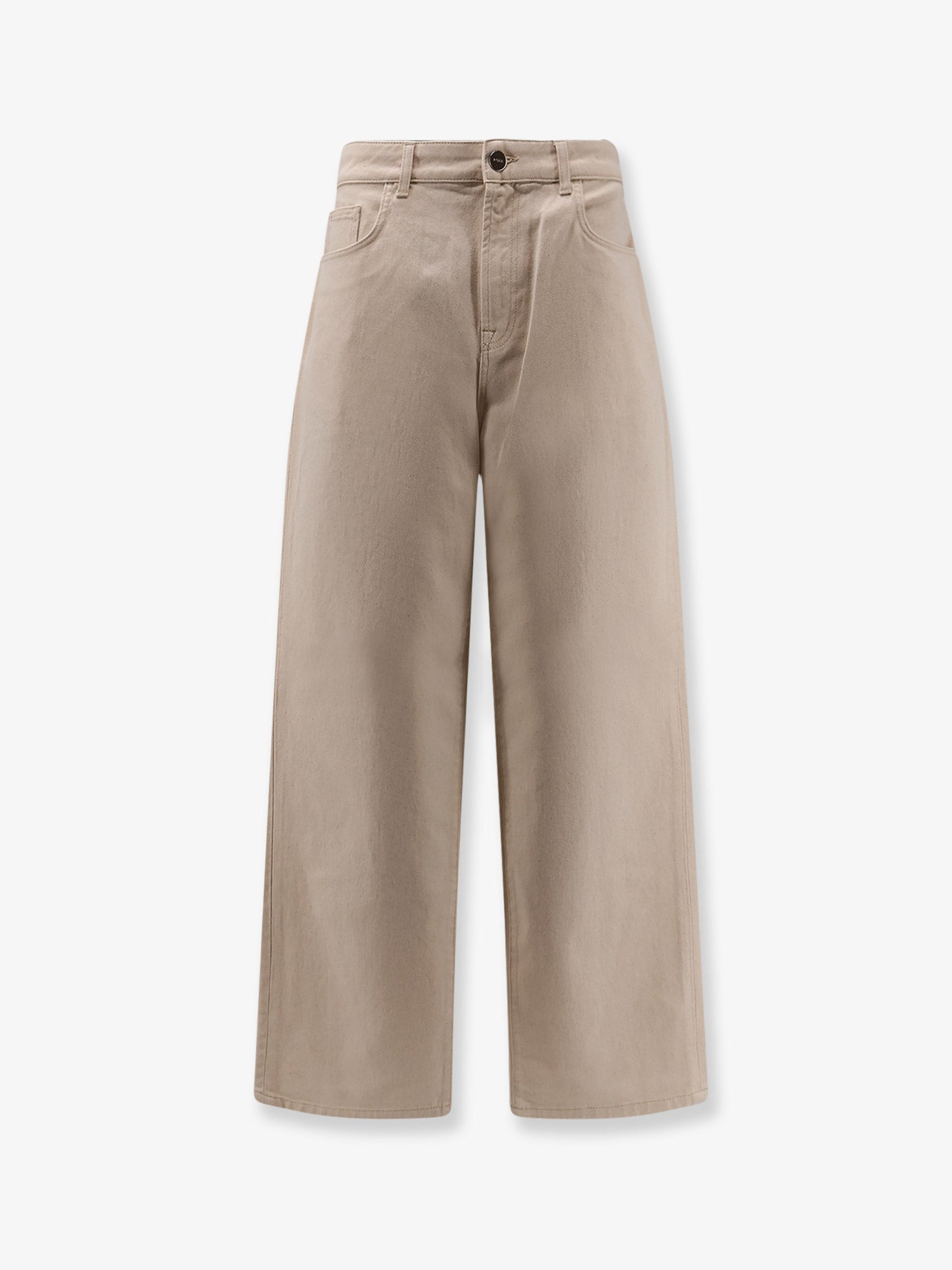 Cotton Baggy Trousers — Beige