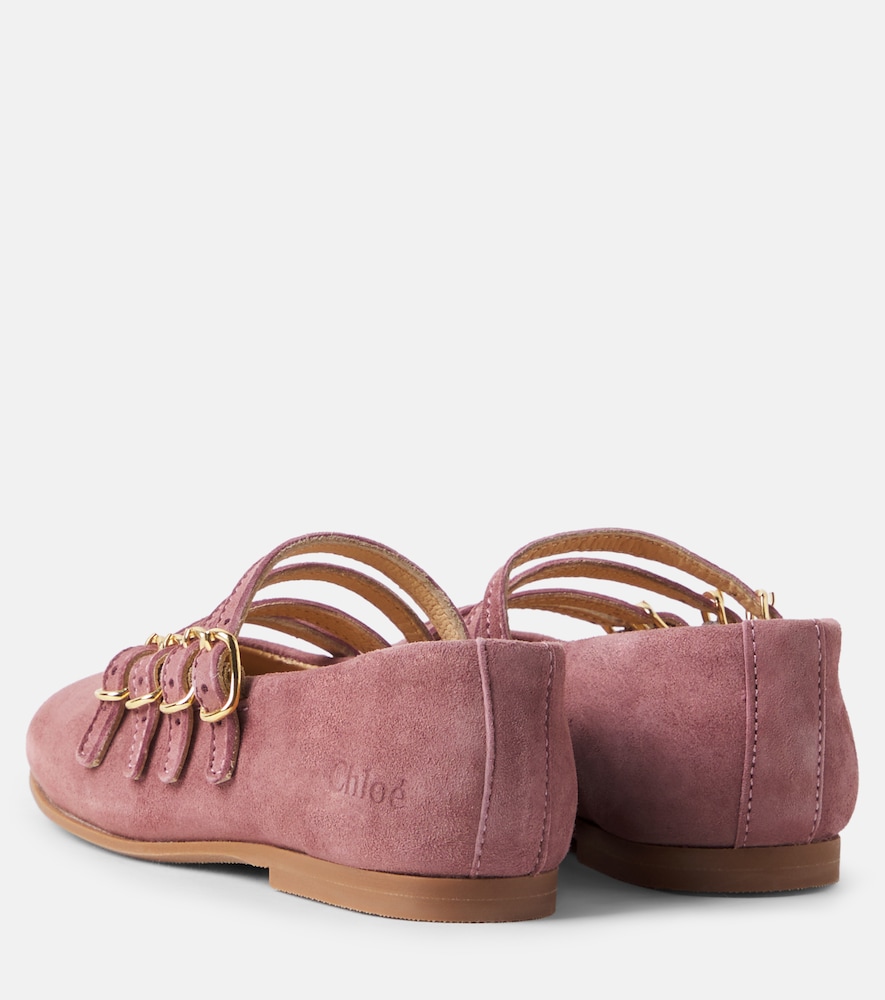 Chloé Kids Suede Mary Jane flats