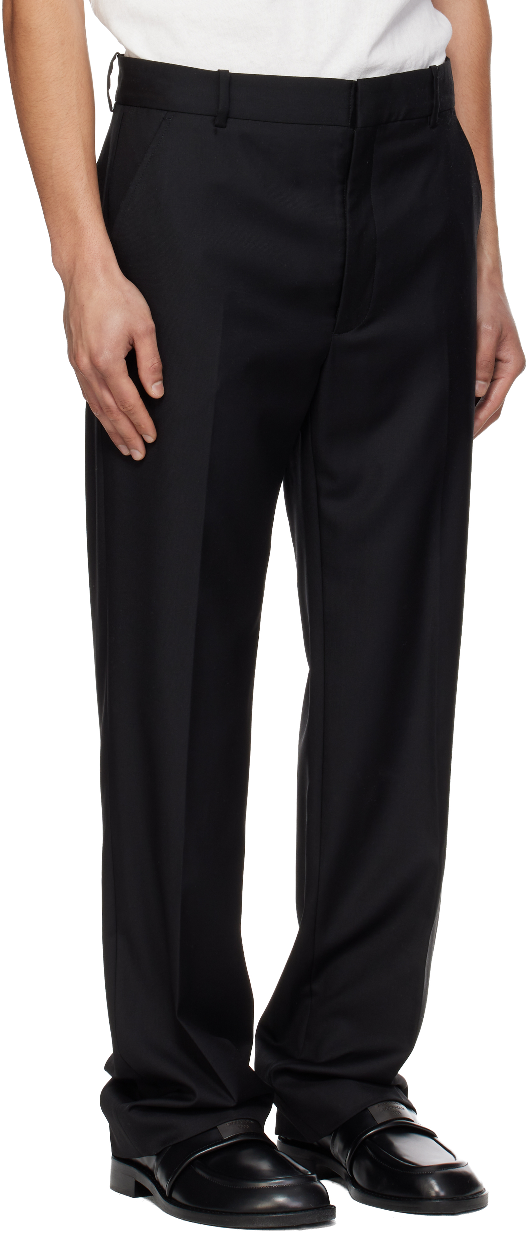 Black Paris Straight Tailored Trousers