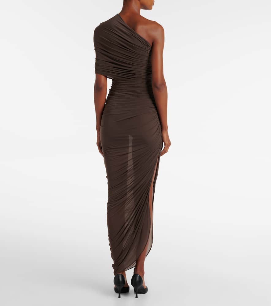 Draped one-shoulder gown