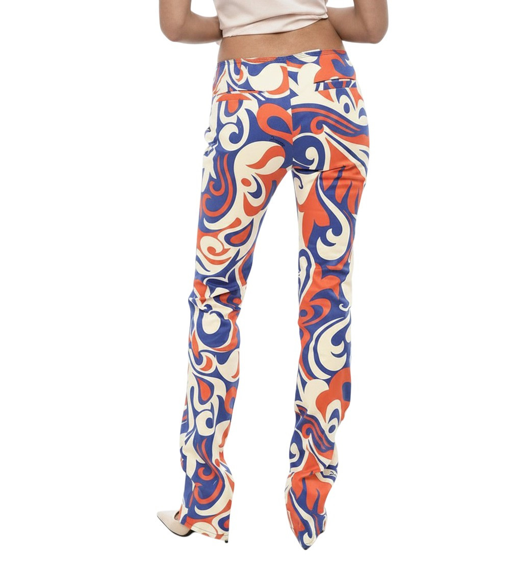 Multicolor Regular Flat Front Pants