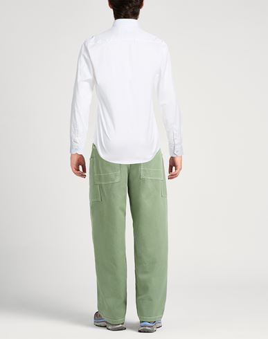 Man Shirt White Size M Cotton, Elastane