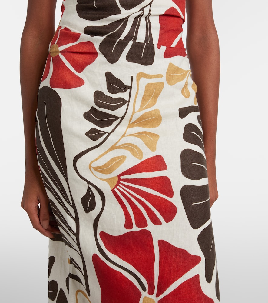 Julietta floral linen midi dress