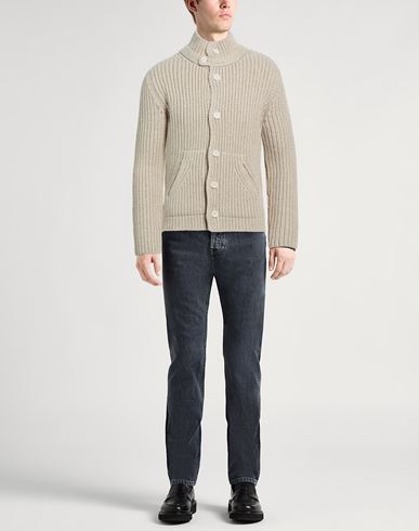 Man Cardigan Beige Size S Merino Wool, Polyamide