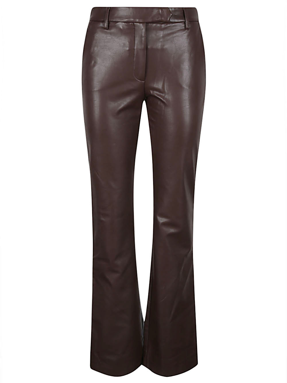 Faux Leather Flared Trousers