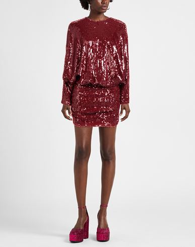Woman Mini dress Burgundy Size 2 Polyester, Elastane